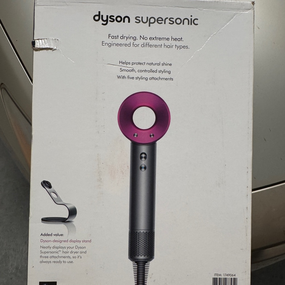 Dyson Hair Dryer with Pink and Gray Accents